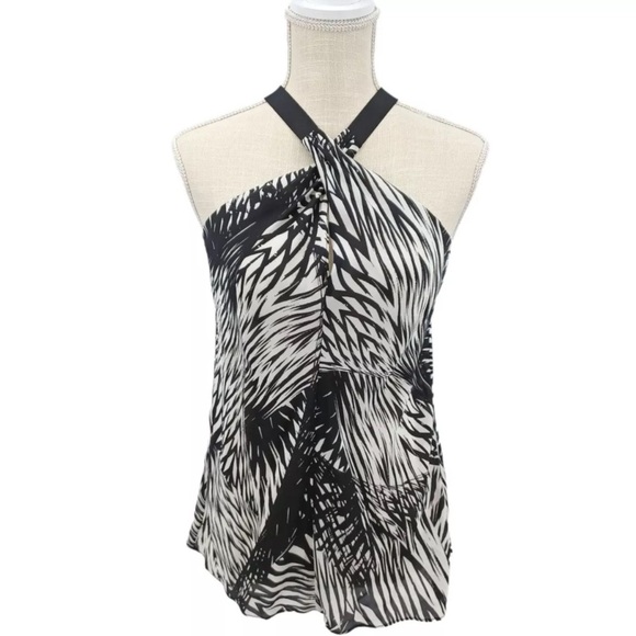 NWOT Ramy Brook 100% Silk Abstract Print Halter Tank Top SIze SP - Picture 1 of 10